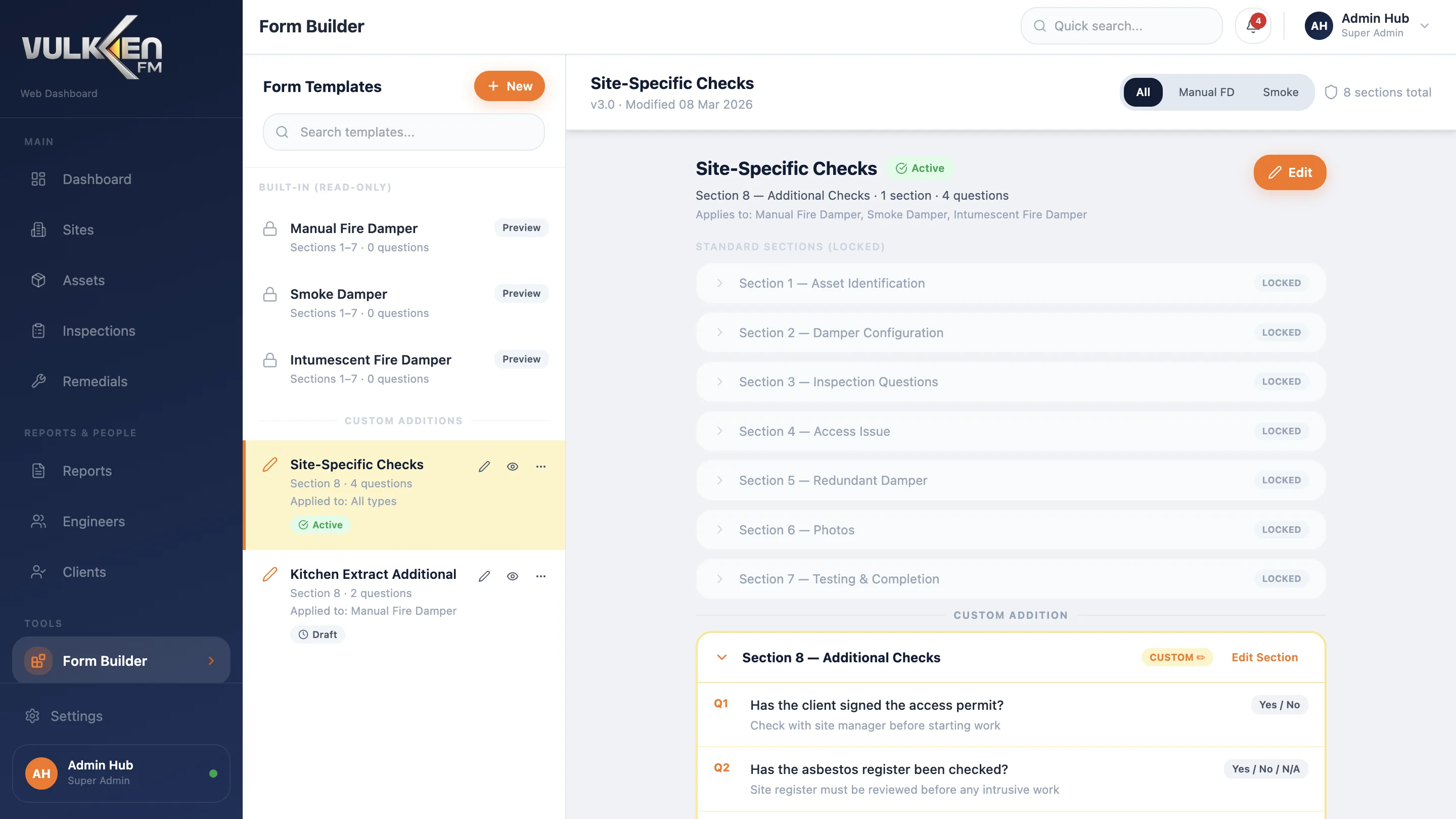 Vulken FM — form builder для новых чек-листов