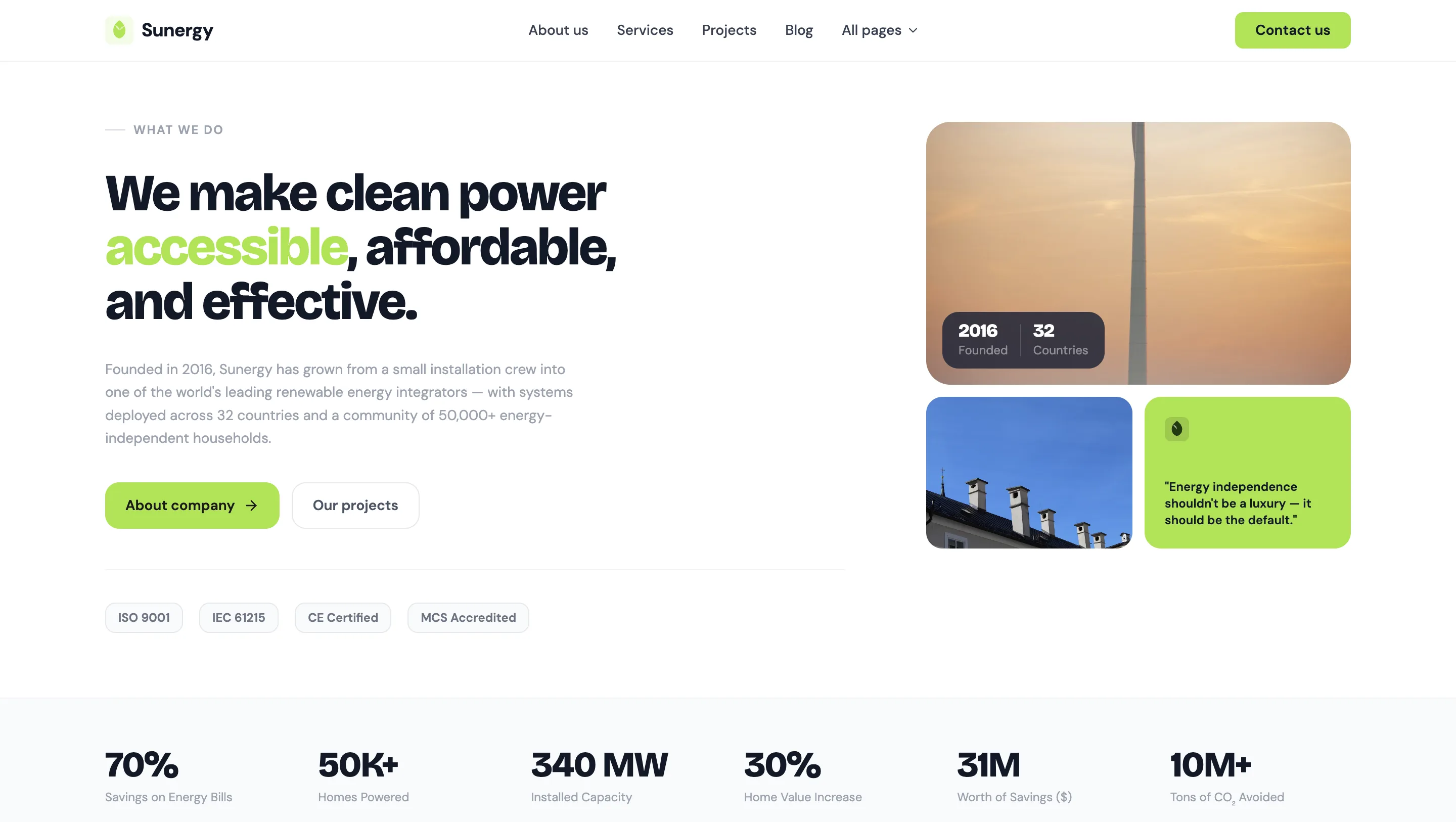 Renewable Energy Corporate Platform — экран 1