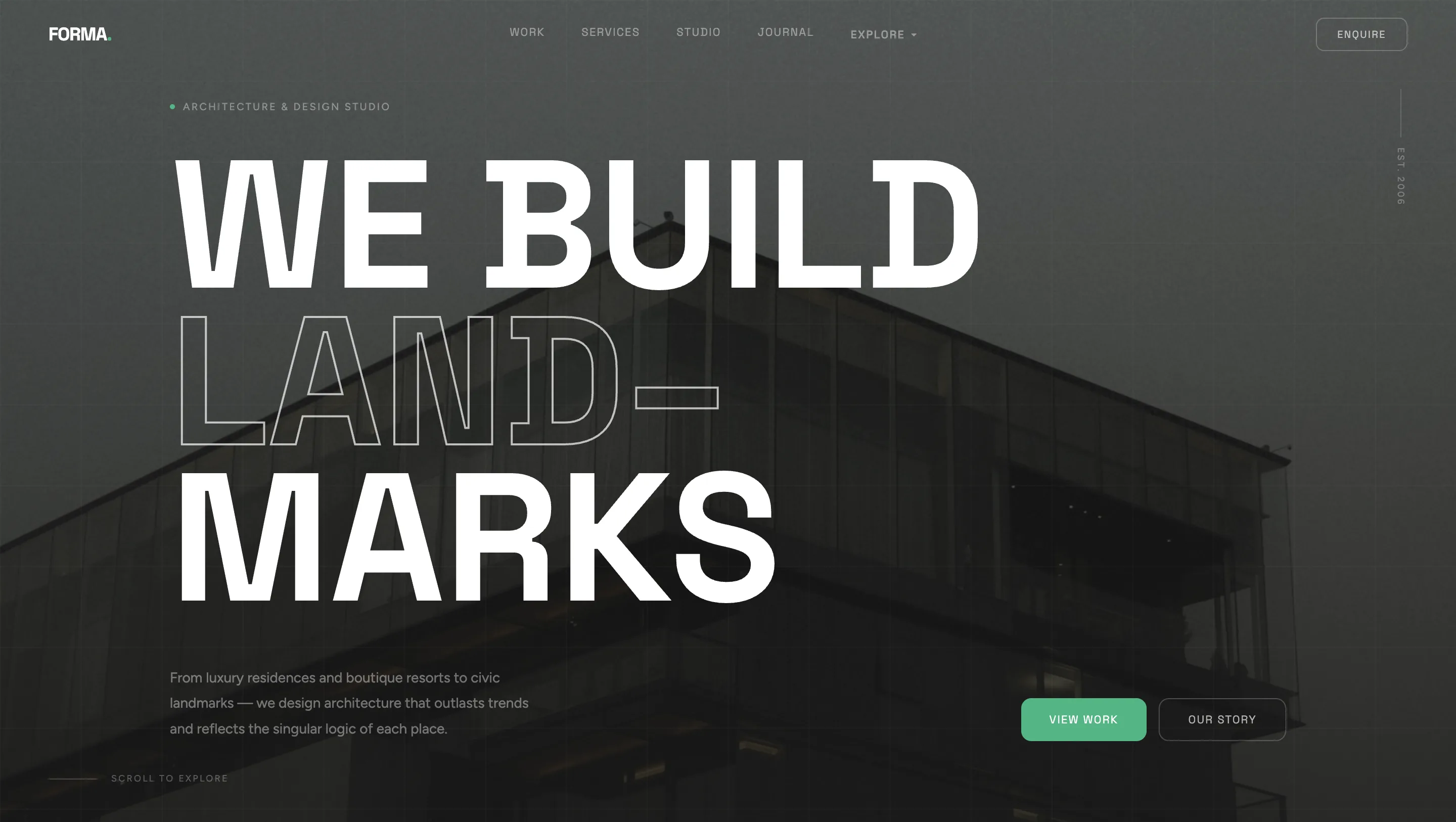 FORMA Architecture Studio — экран 1