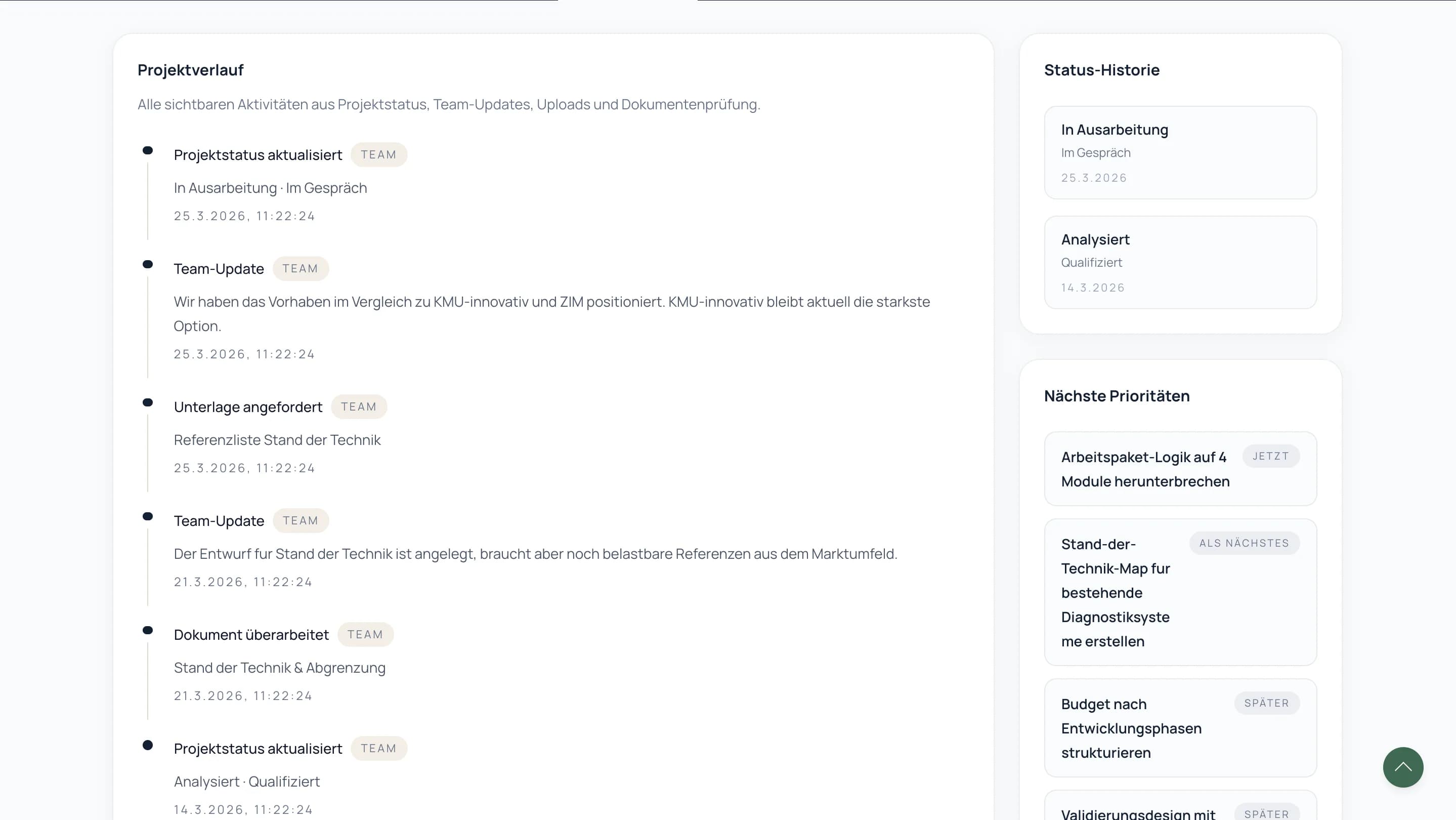 Экран продуктового слоя Forschungsmittel 11