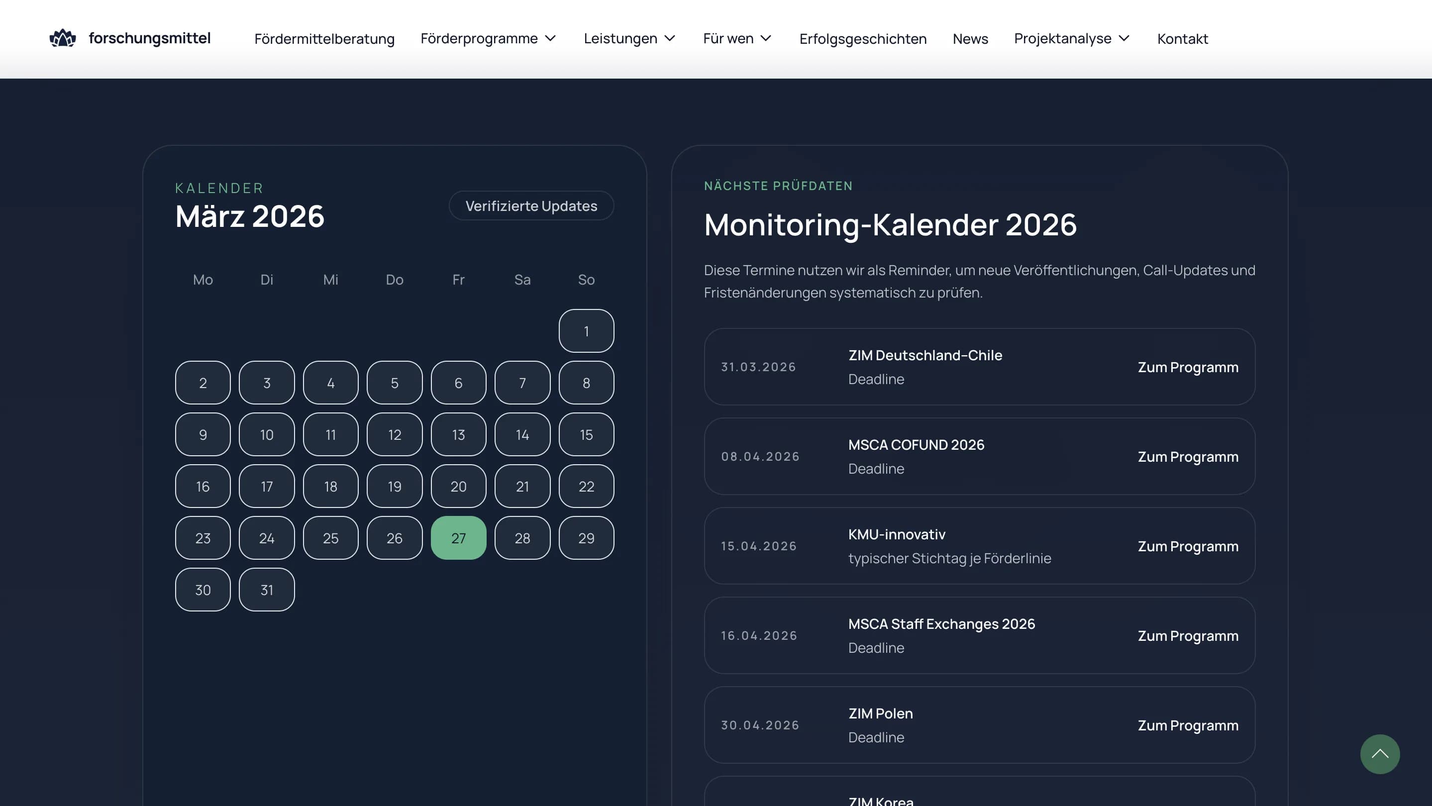 Экран публичного слоя Forschungsmittel 11