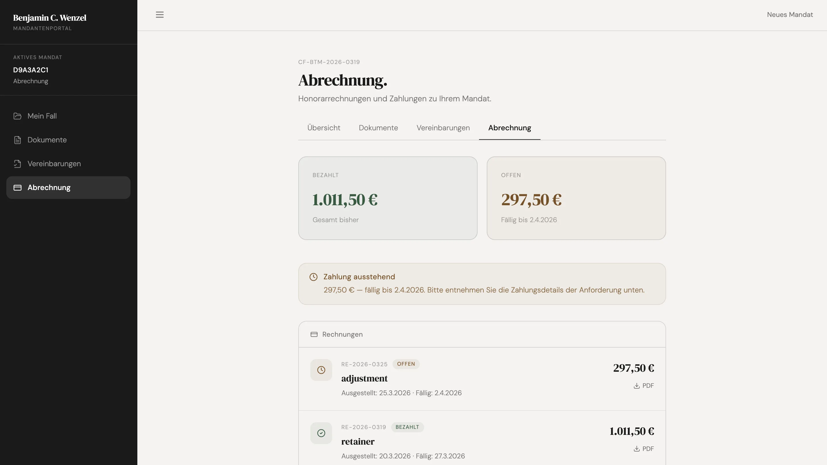 Экран продуктового слоя Wenzel 15